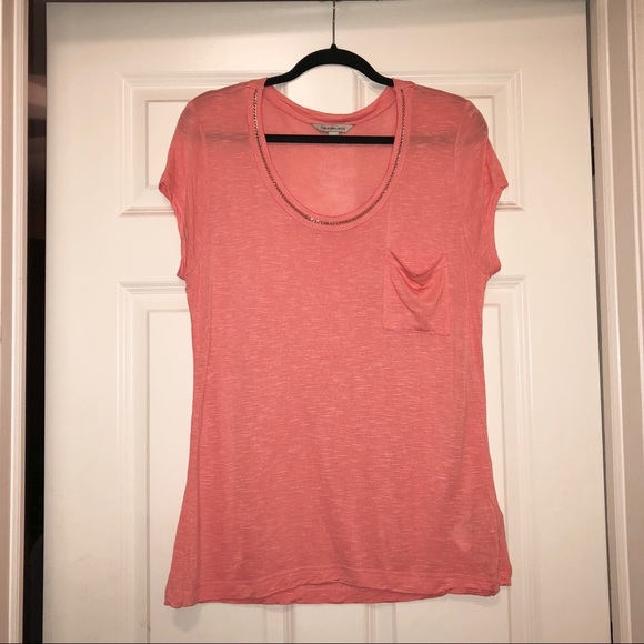 Calvin Klein Coral/Melon Chain Detail Top SzXL ECU - Picture 1 of 8